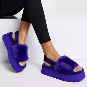 UGG disco slide platform sandals in violet night